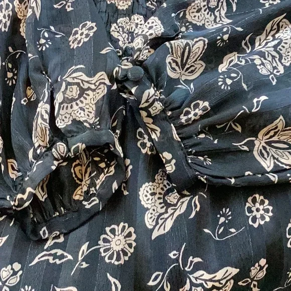 Zara Floral Black and Tan Dress - Picture 8 of 8